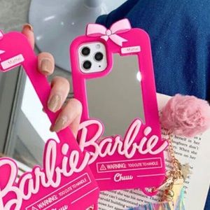 Barbie iPhone 15 Hot Pink Phone Case w/mirror back